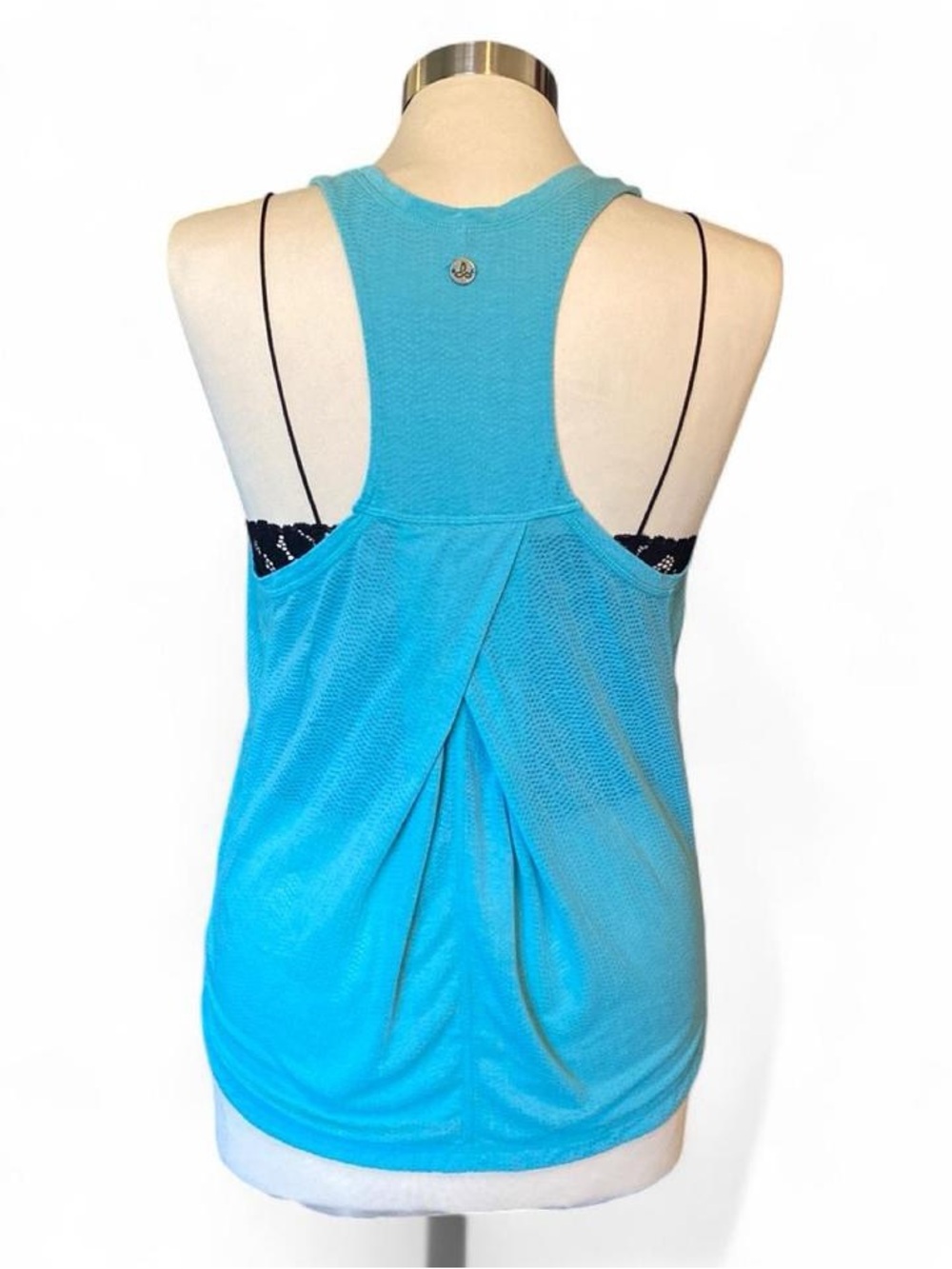 Prana Turquoise Blue Mesh Racerback Tank - Picture 2 of 4